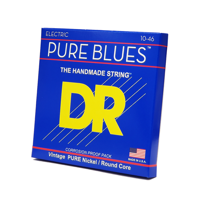 DR PURE BLUES- Pure Nickel Electric Guitar Strings: Medium 10-46