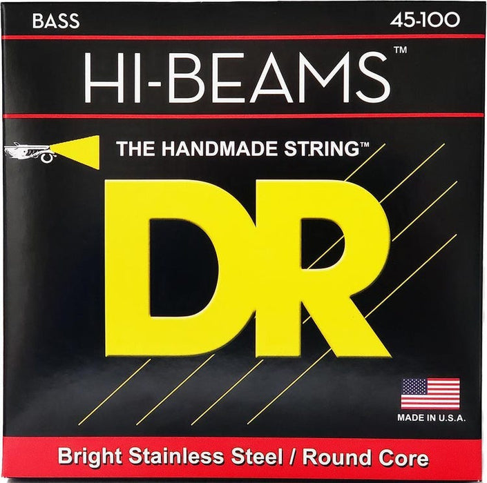 DR Strings MLR-45 Hi-Beam Stainless Steel Bass Guitar Strings - Medium-Light .045-.100