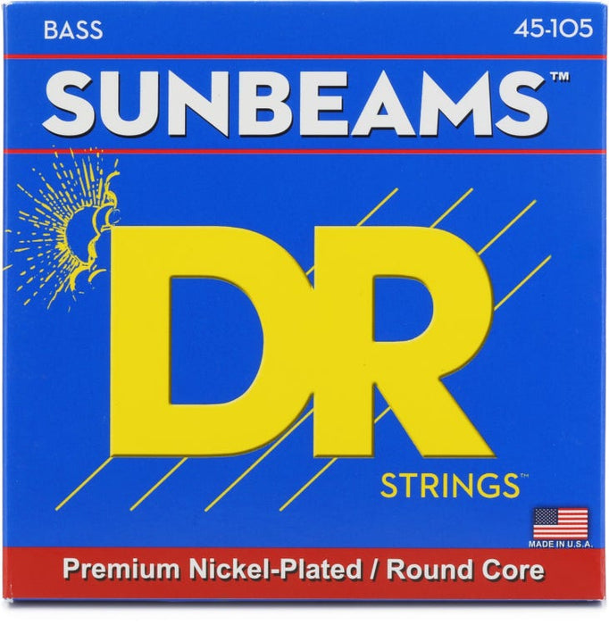 DR Strings NMR-45 Sunbeams Nickel-Plated Bass Guitar Strings - Medium Gauge .045-.105