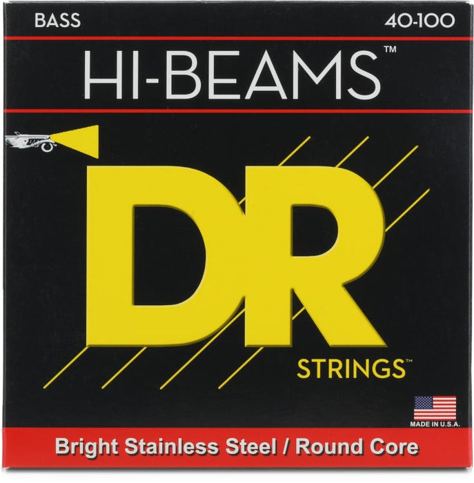 DR Strings LR-40 Hi-Beam Stainless Steel Bass Guitar Strings - Light .040-100"
