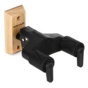 Hercules Stands GSP38WB PLUS Short Arm Wood Base Wall Mount Guitar Hanger with Auto Grip System - Natural