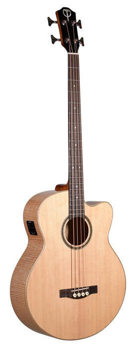 TETON ACOUSTIC BASS GUITAR, SOLID SPRUCE TOP, FLAMED MAPLE B (STB130FMCENT )