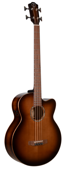 TETON ACOUSTIC BASS GUITAR, SOLID SPRUCE TOP, FLAMED MAPLE B