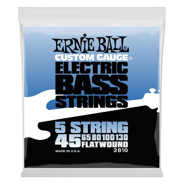 Flatwound 5-string Electric Bass Strings – 45-130 Gauge