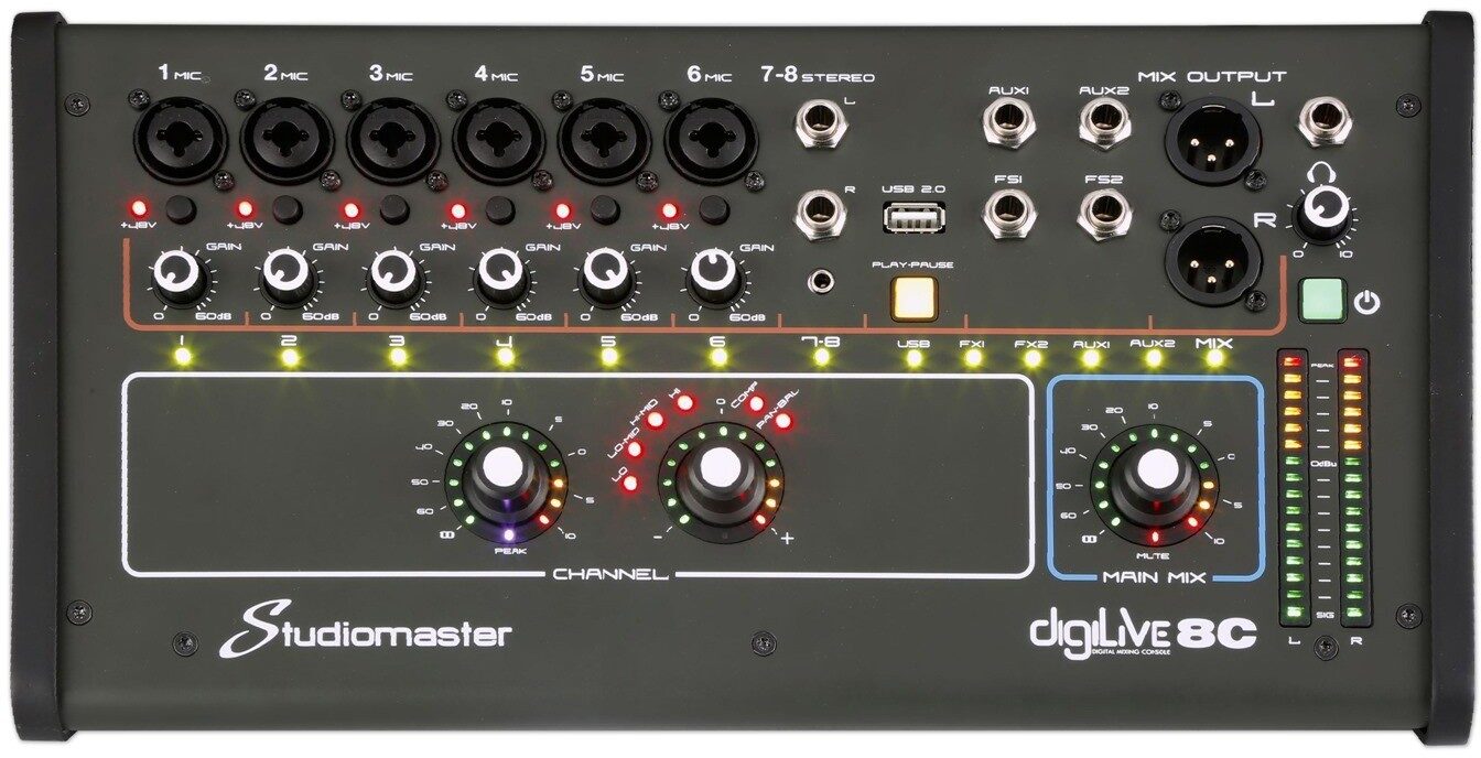 Studiomaster 8 Channel Digital Mixer -DIGILIVE-08C