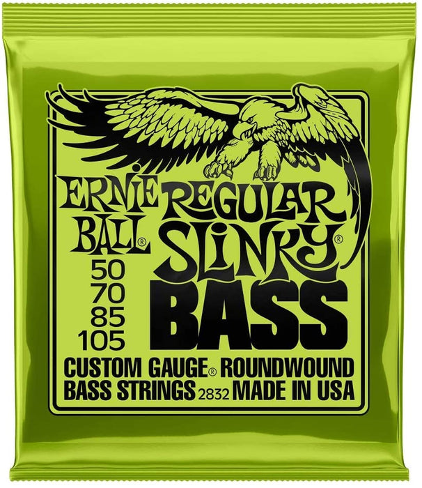 Ernie Ball regular slinky 4 string bass strings (Gauge: .050-.105) 2 Pack