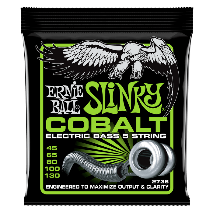 Bass 5 Slinky Cobalt Electric Bass Strings – 45-130 Gauge