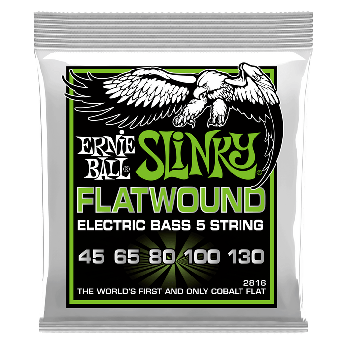 Regular Slinky 5-String Flatwound Electric Bass Strings – 45-130 Gauge