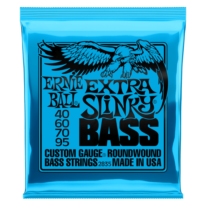 Extra Slinky Nickel Wound Electric Bass Strings – 40-95 Gauge 2 Pack