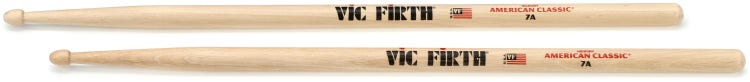 Vic Firth Wood Tip Hickory American Classic Drumsticks 7A